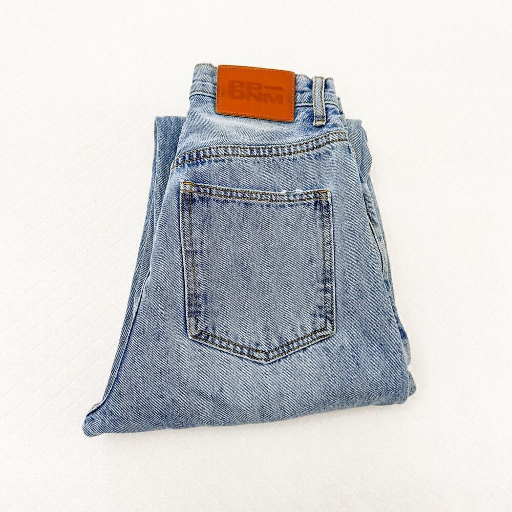 Princess Polly Assymetric Button Front Straight Light Wash Denim Jeans Size 0
